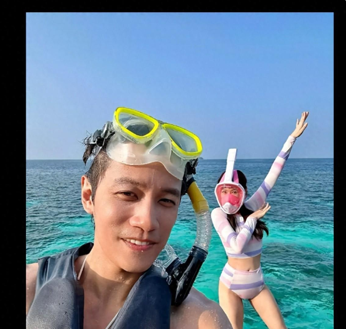 陈乔恩和老公艾伦在马尔代夫潜水 身材苗条有活力(joan明星)